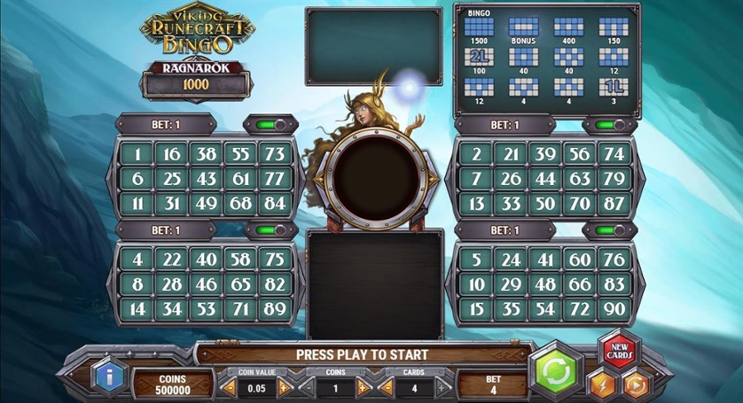 Gameplay de Viking Runecraft Bingo