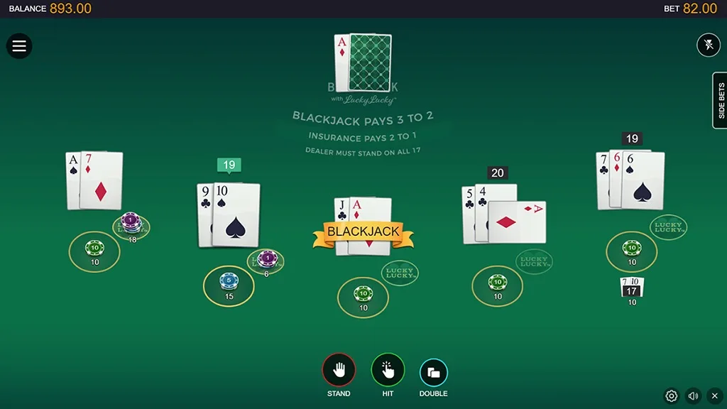 jouabilité Critique du Premier Blackjack with Lucky Lucky  