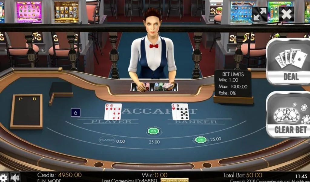 Caractéristiques du jeu des Multiplayer Baccarat 3D Dealer Scoreboards