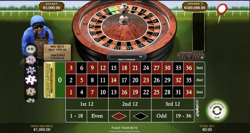 Gameplay de la roulette Jackpot de Frankie Dettori