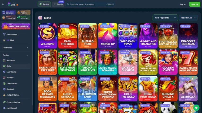 jeux de casino wild-io